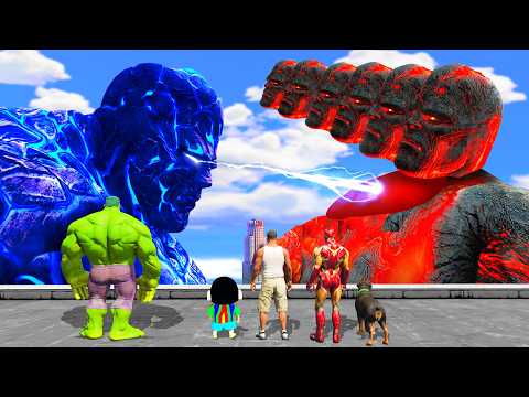 GTA 5 | SHINCHAN & FRANKLIN & MINI ICE GOD VS MINI LAVA GOD PARKOUR CHALLENGE FIGHT PT5 IN GTA 5