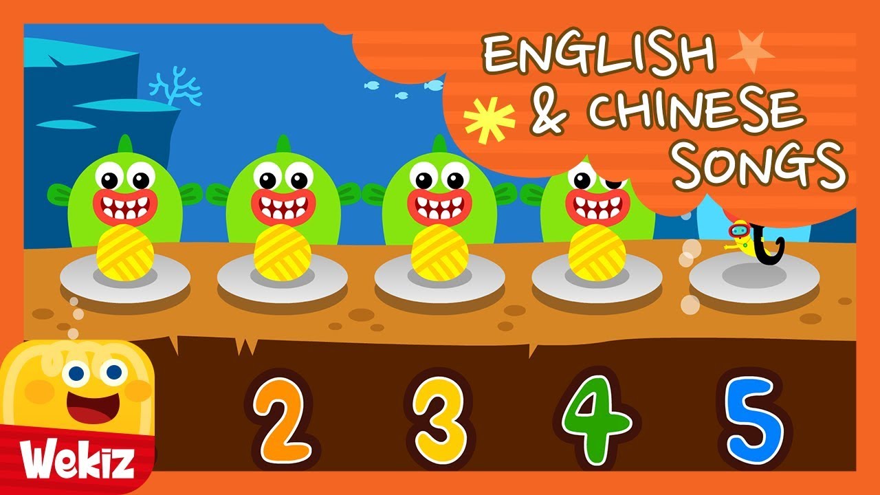 12345 Once I Caught A Fish Alive l English & Chinese l Wekiz Songs