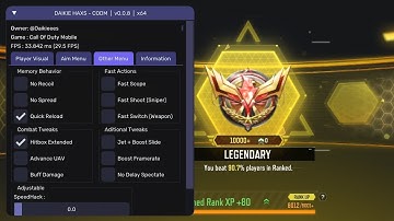 FREE CODM GARENA 1.6.51 MOD MENU | PLUG & PLAY