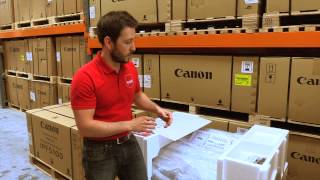 Canon Large Format Printers - At The Warehouse(In this video we take a look at what you can expect when your new Canon large format printer arrives... We inspect the physical size of the printers, uncover ..., 2015-06-02T15:00:47.000Z)