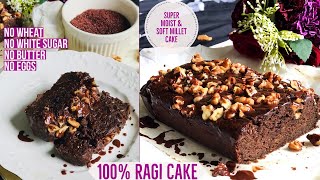 Chocolatey Ragi Banana Cake | Eggless | Soft & Moist | No Wheat |No White Sugar 100% Ragi cake #ragi