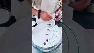 Creating an Incredible Flower Design on a Plate 🌸😱 #satisfying #usashorts #english #asmr #asmrvideo