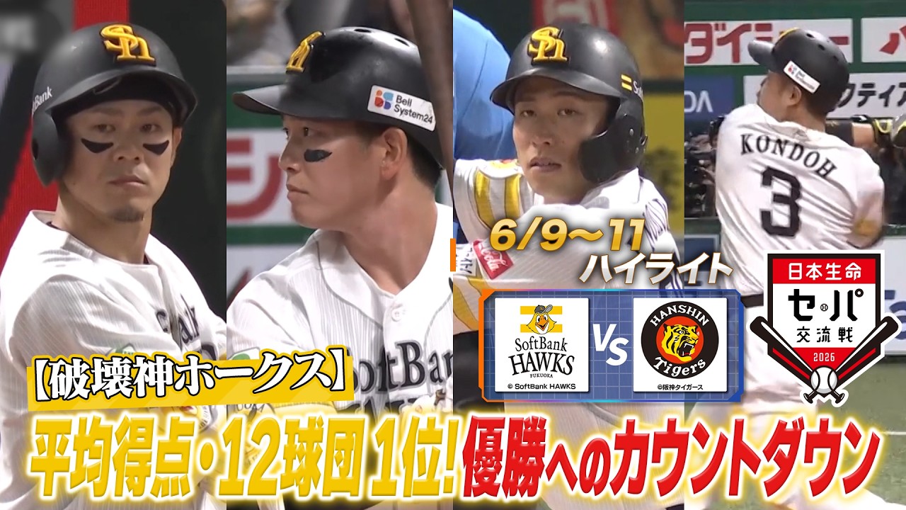 【日本生命セ・パ交流戦×BS10】ソフトバンク×阪神(6/9~11)データで深読み!ハイライト