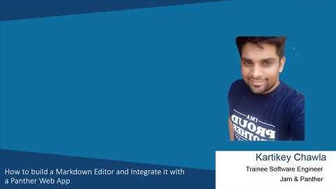 How to build a Markdown Editor and Integrate it with a #Panther Web App