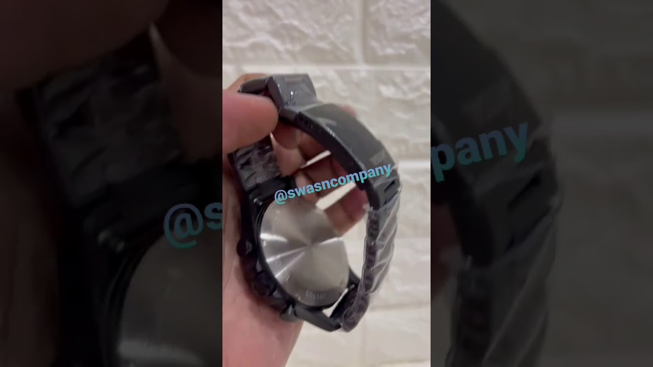 Jam Tangan Pria Fossil JR1356 Nate Chronograph Balck Stainless Steel Original