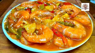 Menu Resto Pindah Ke Rumah. Udang Asam Manis/Sweet and Sour Prawns.