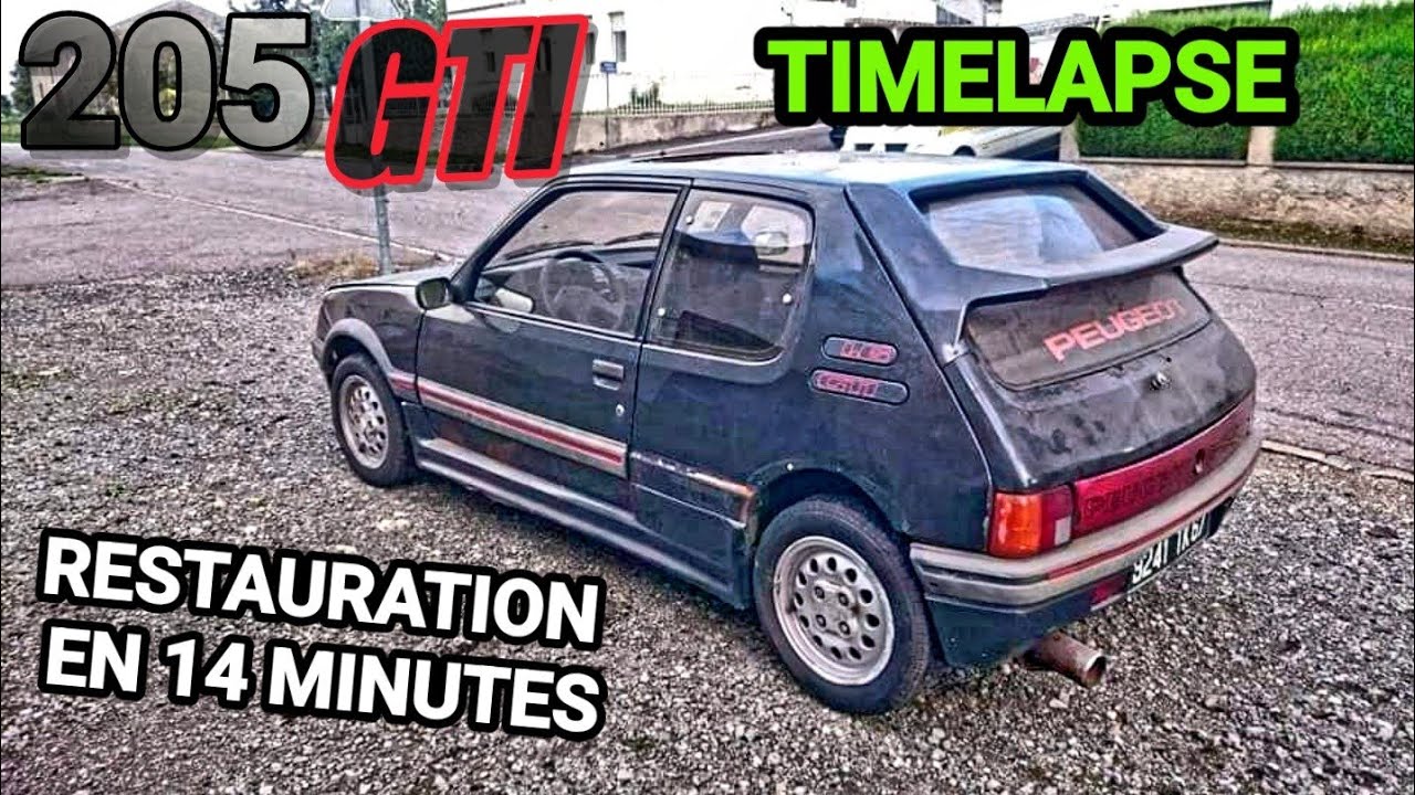205 GTI TIMELAPSE Restoration in 14 minutes Barnfind 25 years #timelapse #barnfind  #restoration