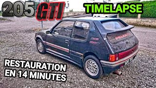 205 GTI TIMELAPSE Restoration in 14 minutes Barnfind 25 years #timelapse #barnfind  #restoration