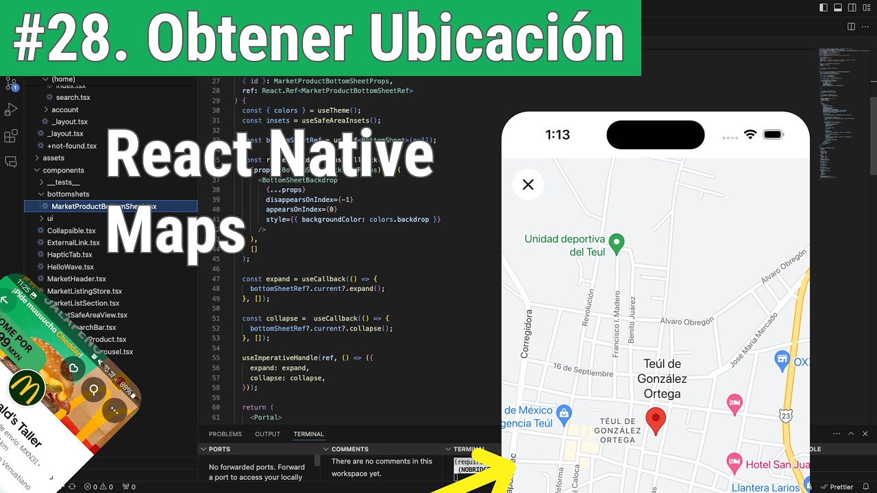 Marketplace App #28. Obtener Ubicación con React Native Maps. - YouTube