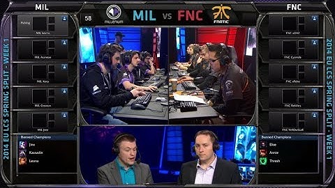 Millenium vs Fnatic | Season 4 EU LCS Spring split 2014 Super week W1D3 | MIL vs FNC G1