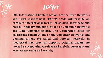 13th International Conference on Peer-to-Peer Networks and Trust Management (P2PTM 2023)