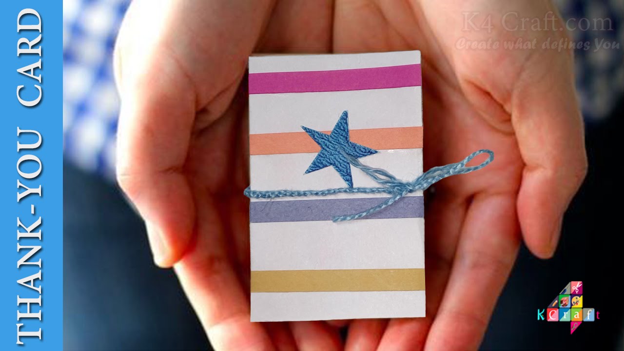 diy easy accordion fold thank you card handmade gift youtube