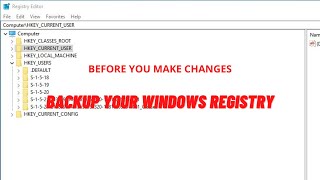 how to create and restore a windows registry backup.