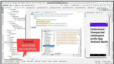 Undeclared namespace prefix "app" (for attribute "actionViewClass")  in android studio