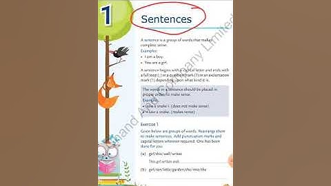 Class-4 (English Grammar)  Chapter-1/Sentences