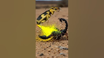 Bombardier beetles spray foul-smelling acid as defense against scorpions😱 #bombardier