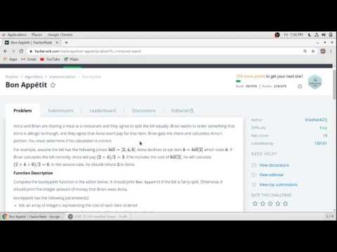 Bon Appetit, Bill division Hacker Rank Solution in C Programming
