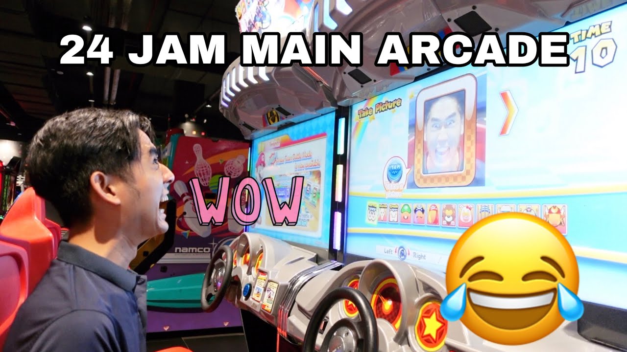 24 JAM MAIN DEKAT ARCADE 😂 SERAM GILA MAIN GAME HANTU 😭