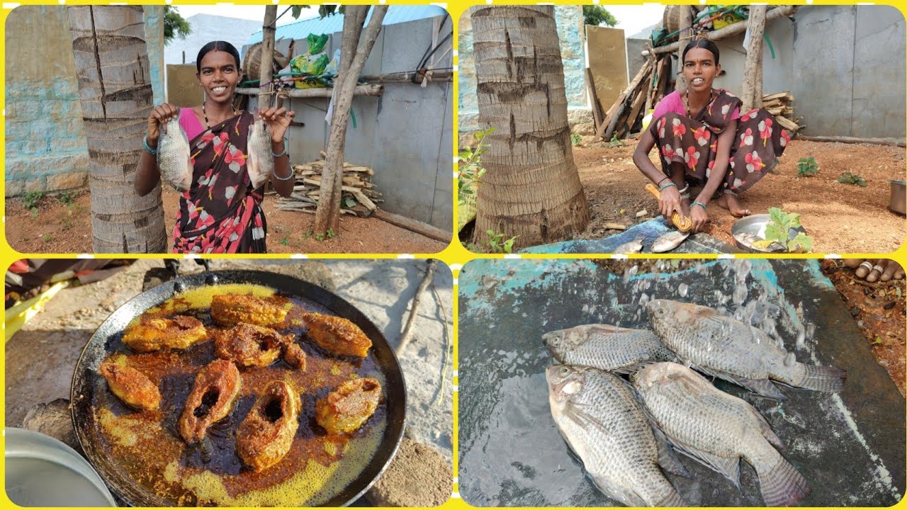 కట్టెల పొయ్యిమీద పక్క పల్లెటూరి స్టైల్ చేపల వేపుడు మేము ఎప్పుడూ చేపలు తెచ్చుకున్న ఇలాగే నీటుగా కడిగి