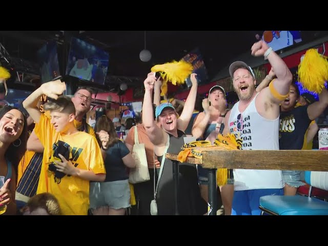 Pacers fans celebrate team