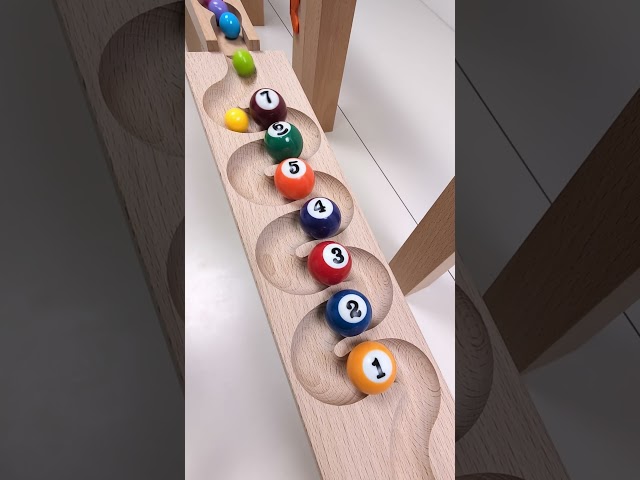 marble Run Race ASMR #290 Wooden Wave Course Colorful Marbles   #marblerun #marblerunrace #asmr