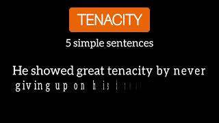 Tenacity : meaning and 5 simple sentences