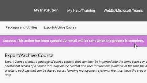 Create an Archive of a Blackboard Course