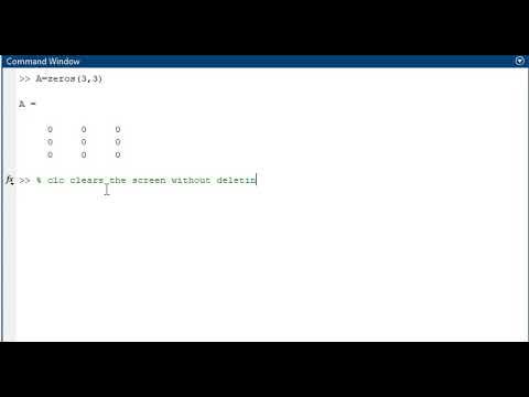 clc in MATLAB: How to clean command line window - YouTube