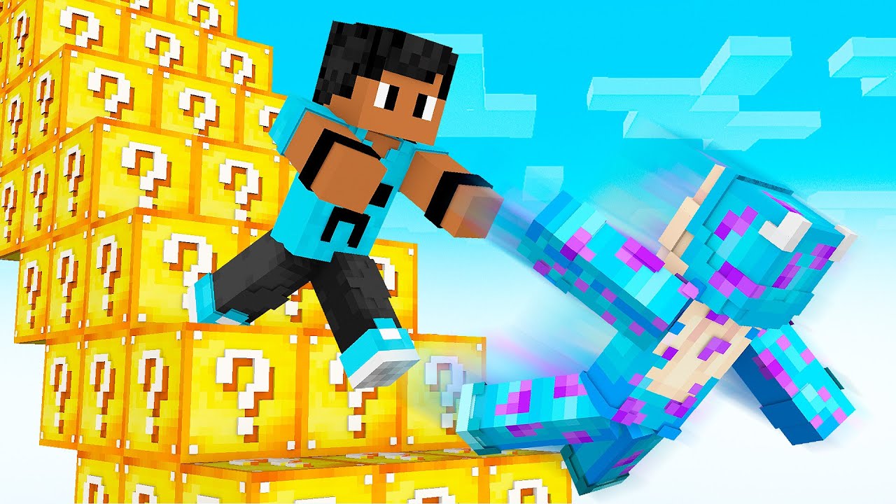 MEGA ESCADONA de LUCKY BLOCK no Minecraft!