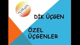 DGS 2019 GEOMETRİ DİK ÜÇGEN ÖZEL ÜÇGENLER