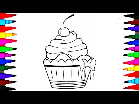 Learn Coloring SQUISHY CUPCAKE - Coloring Book Pages Kids F.un Art Activities - Learning Colors