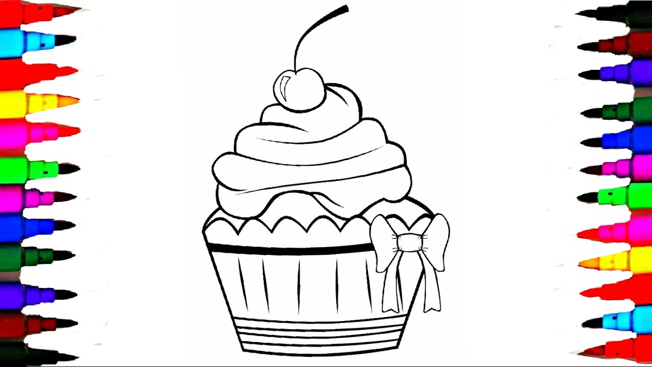 Learn Coloring SQUISHY CUPCAKE - Coloring Book Pages Kids F.un Art