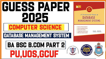 Database Management System Important topics || BA/BSc ADP part 2 (4th year) 2025 || PU/UOS/GCUF