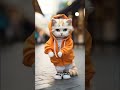 Street style fresh moves lets dance cat shorts kitten cutecat