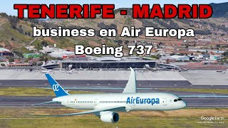 Viaje en Boeing 737 Air Europa, business, Tenerife-Madrid, marzo 2024