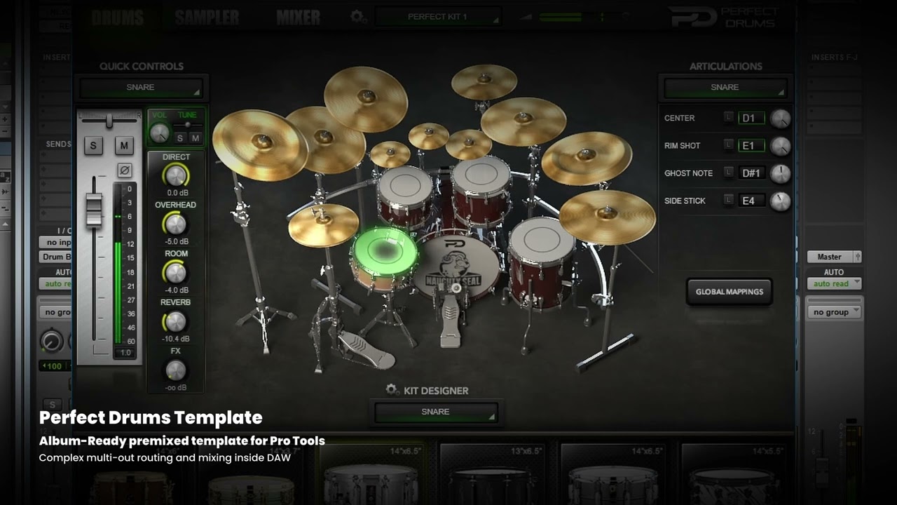 Perfect Drums Pro Tools Multi-Out Template - Sound Demo Video