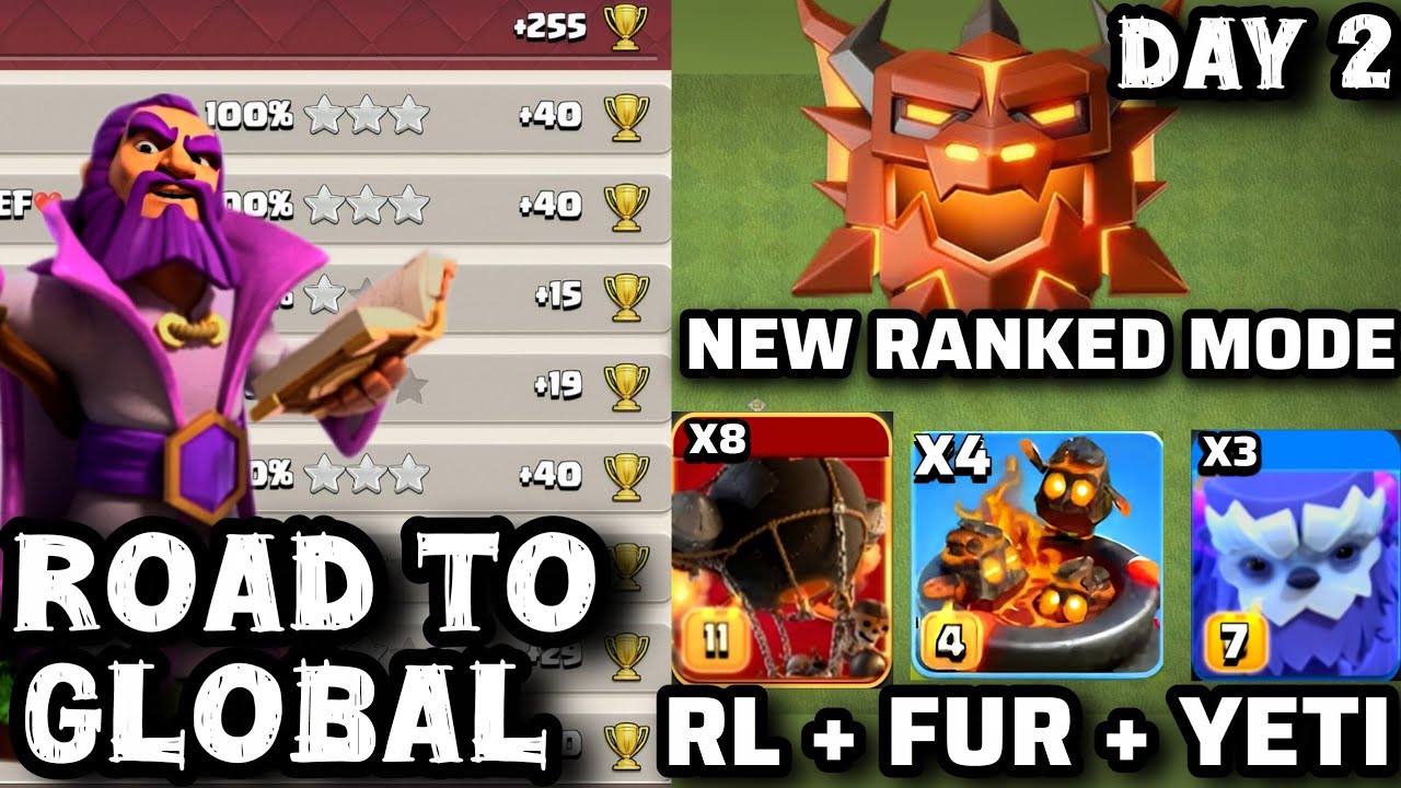 Th18- Day 2 with FB+FUR+YETI strategy | New ranked mode LL attacks | @ClashOfClans 