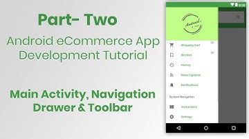 eCommerce Android App Development Tutorial Main Screen, Navigation Drawer and Toolbar Tutorial
