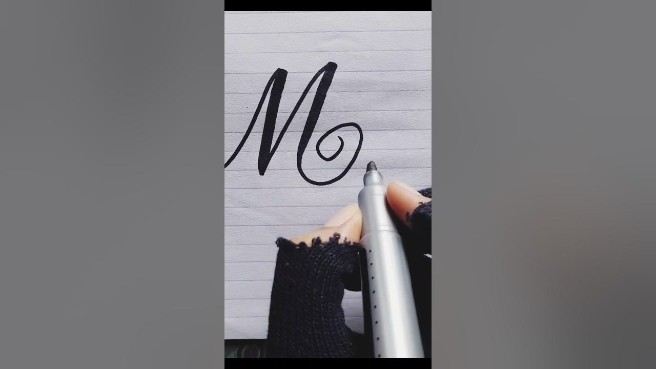 Stylish m cursive writting english calligraphy how to write m with