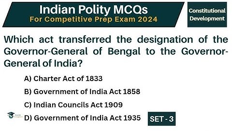 Indian Polity MCQ | Laxmikant Indian Polity MCQ | Set 1 | ExamProspect