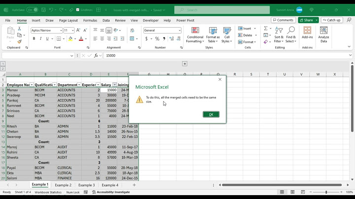 Lỗi excel this operation requires the merged cells năm 2024