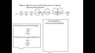 suma y resta de fracciones de igual denominador (repaso 2do año)