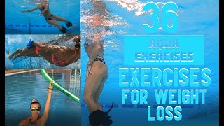 36 Best Aqua Exercises for Weight Loss, that burn the most calories per hour.