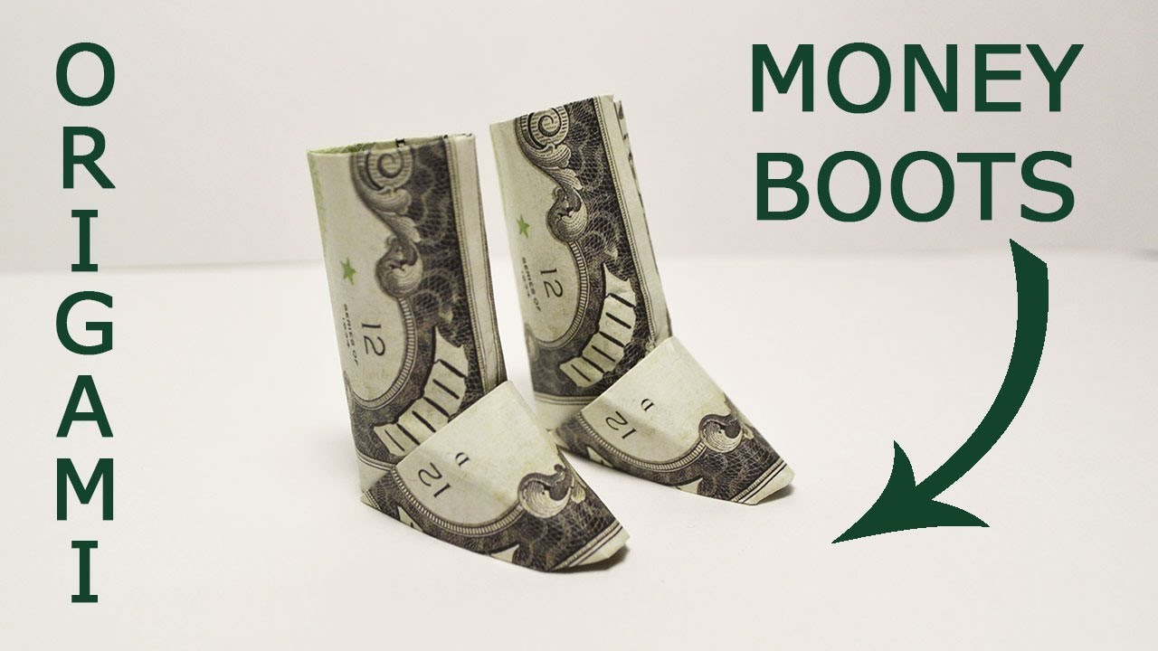 Money BOOTS (Uggs) Origami shoes Dollar Tutorial DIY Folded No glue and  tape (FJ Contreras) - YouTube