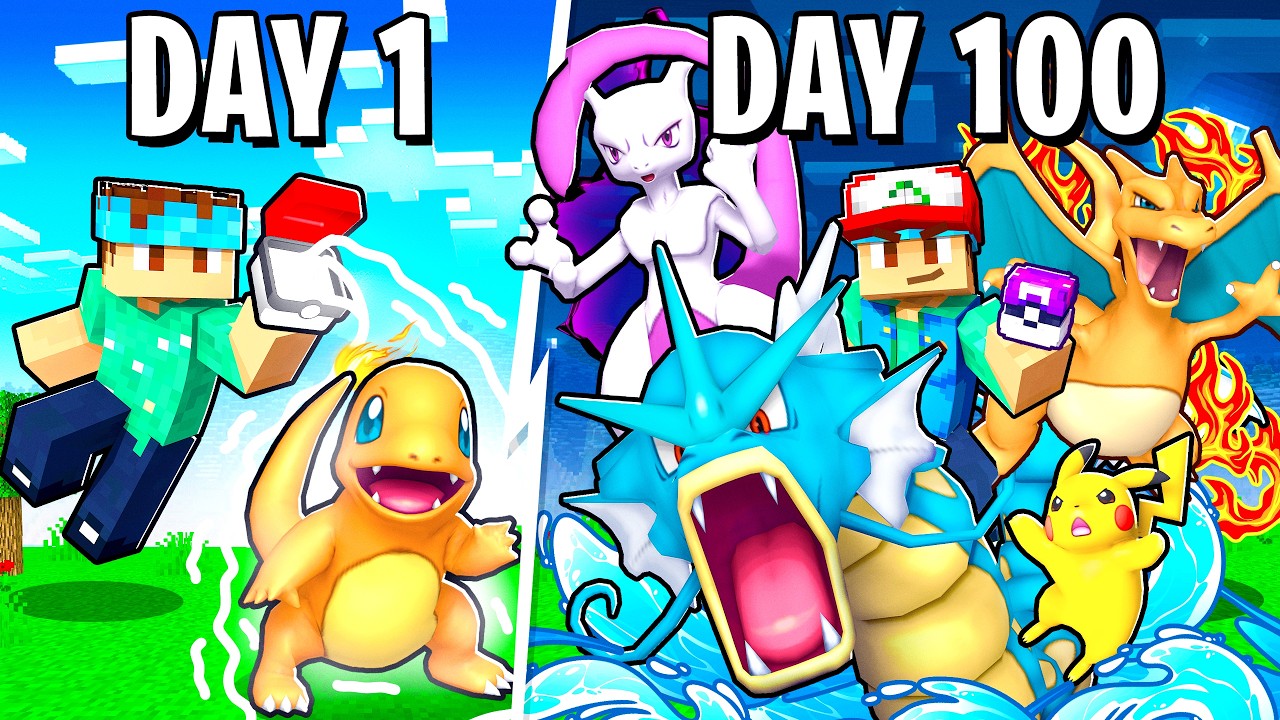 I Caught EVERY Kanto Pokémon In 100 DAYS! (Minecraft Pixelmon)