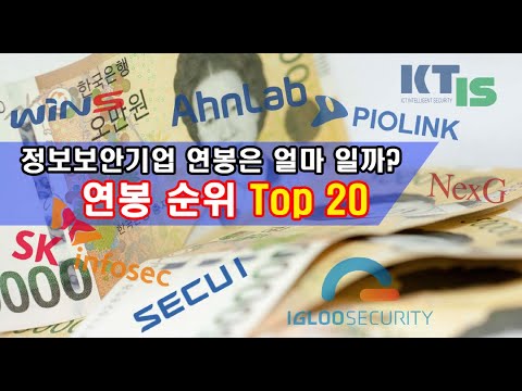 2019 연봉 TOP 20 IT보안솔루션 정보보안 회사 보안관제전문 기업 SK인포섹 안랩 시큐아이 윈스 이글루시큐리티 