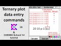 Ternary plot data entry commands - A CHEMIX School 9.0 three component system tutorial