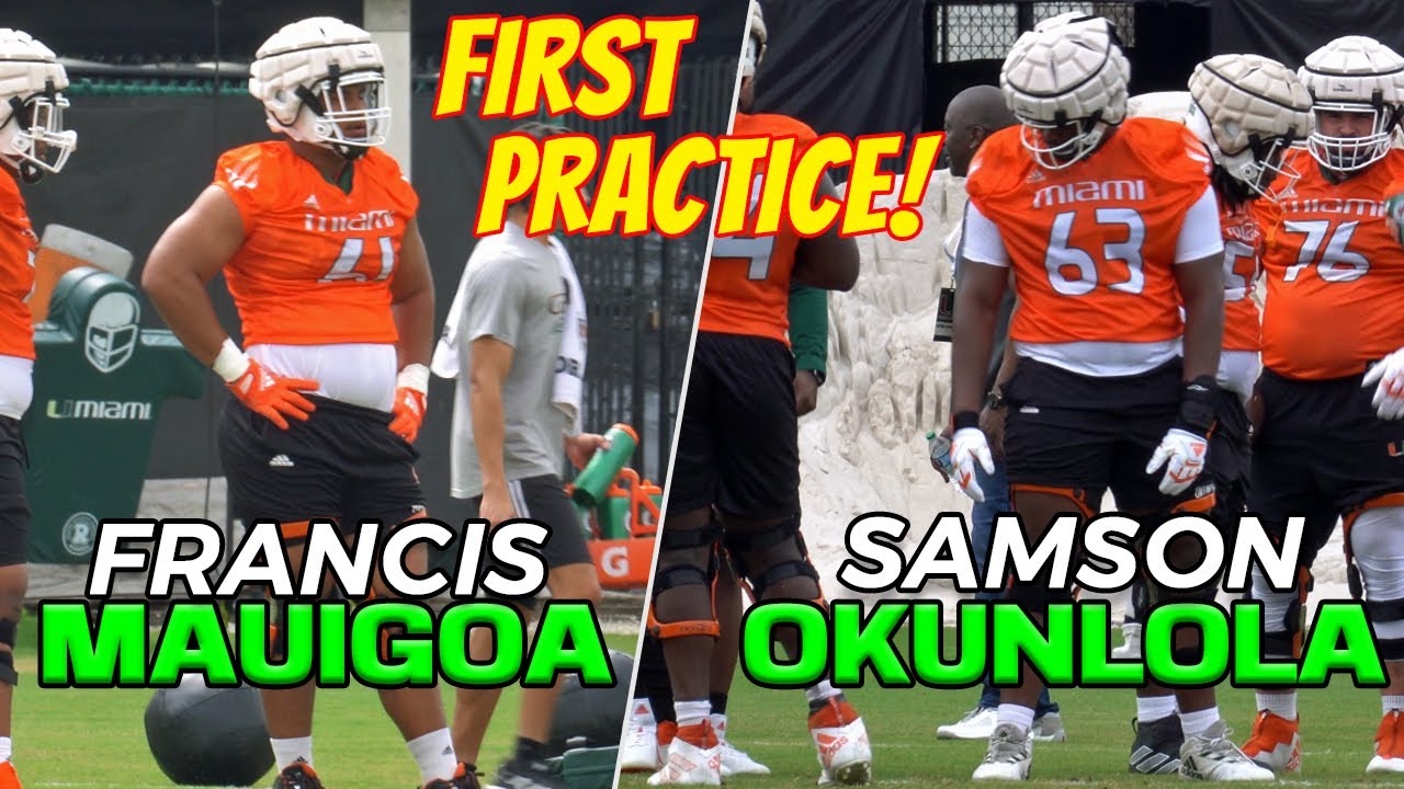 First Look at Francis Mauigoa & Samson Okunlola at 1st Miami Spring