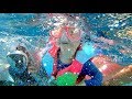 ADLEY SWIMS WITH FISH!! Family Snorkel Routine in Hawaii - she is a pretend mermaid!