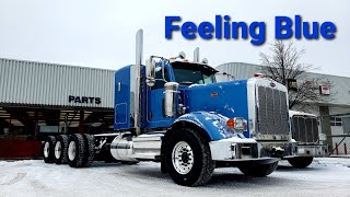 Peterbilt 367 with sleeper 'TRIDRIVE' tractor cab chassis.